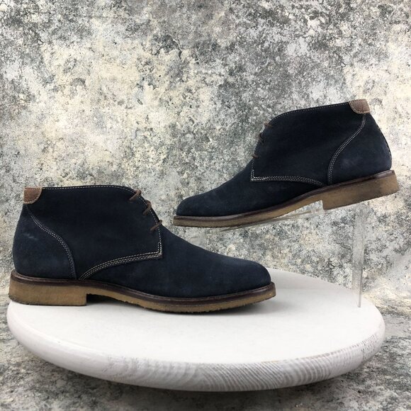 Johnston & Murphy Men's Size 10M Copeland Chukka Navy Blue Suede Ankle Boots - Picture 9 of 16